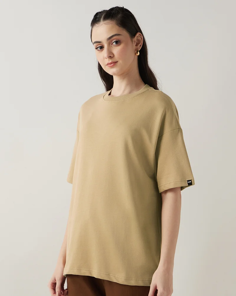 بيواكوف Women's Ginger Root Brown Oversized T-shirt